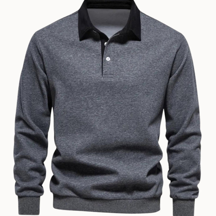 Lloyd | Men's Contrast Collar Polo Sweatshirt