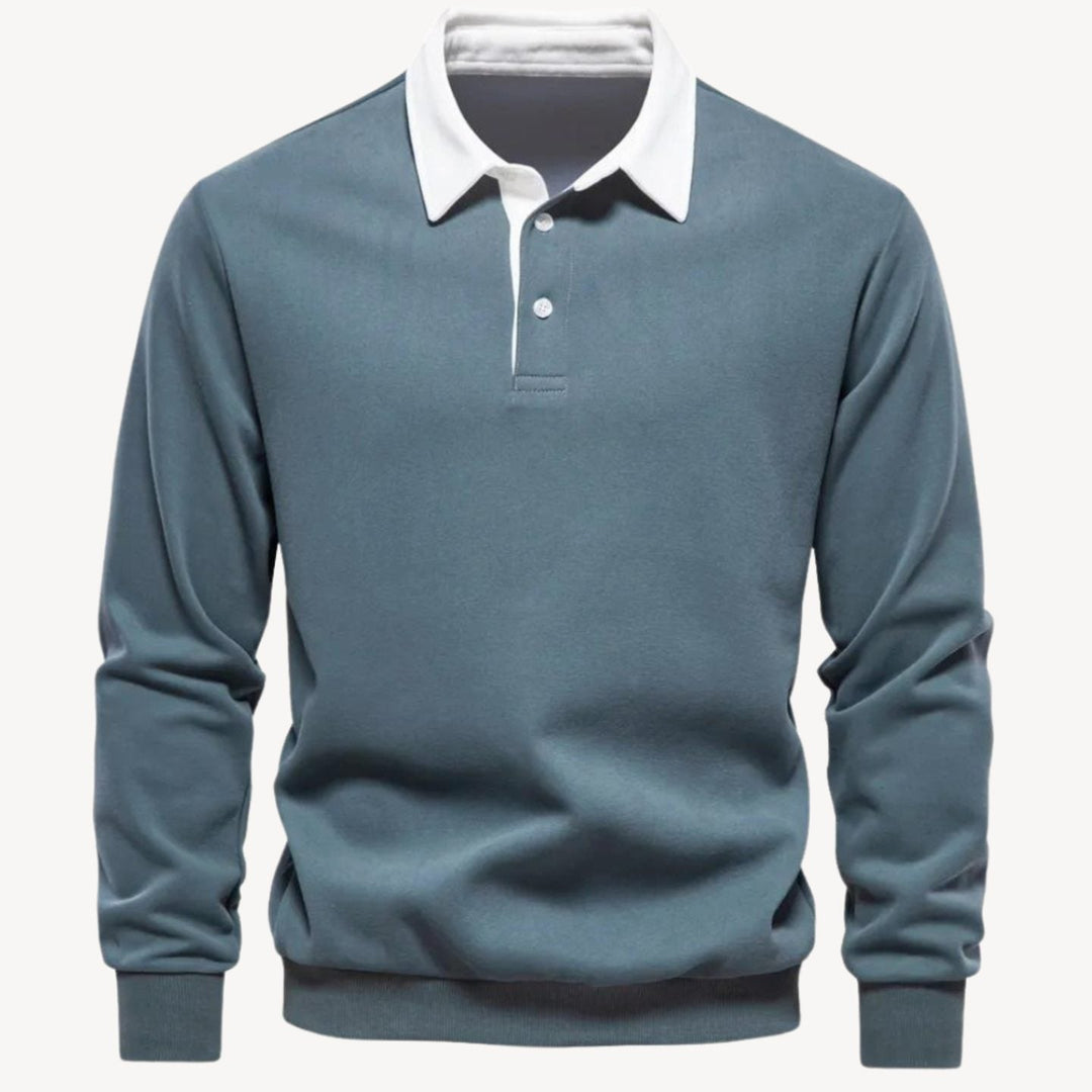 Lloyd | Men's Contrast Collar Polo Sweatshirt