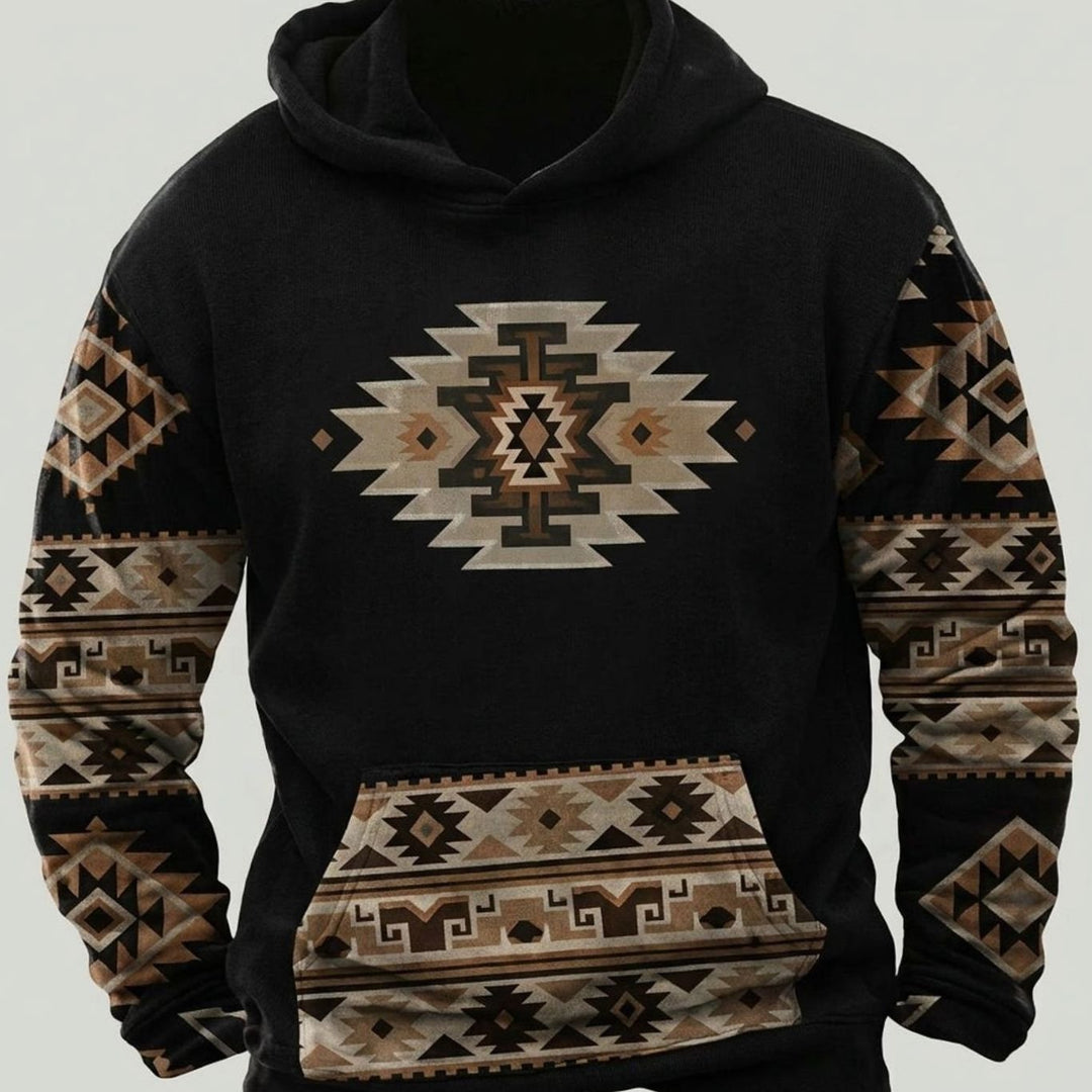Monty | Men's Oversized Tribal Graphic Hoodie
