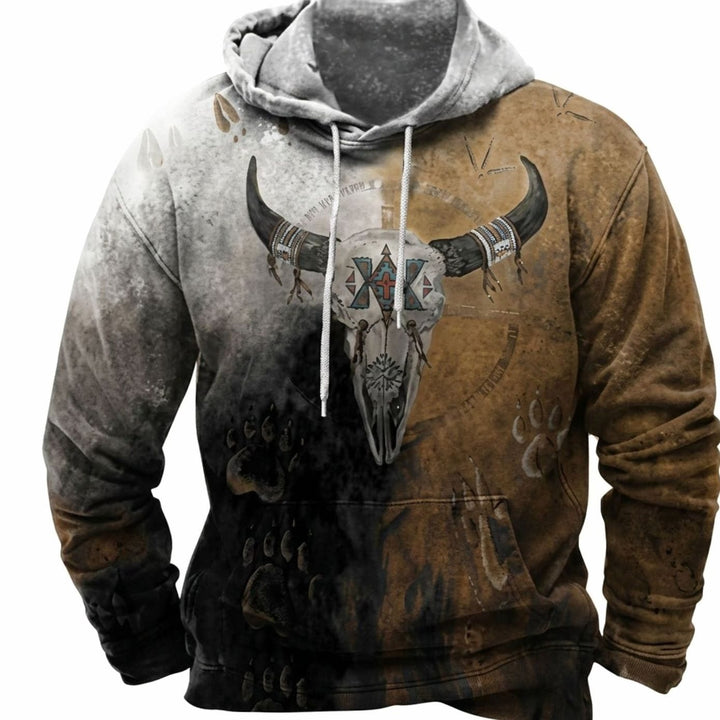 Monty | Men's Oversized Tribal Graphic Hoodie