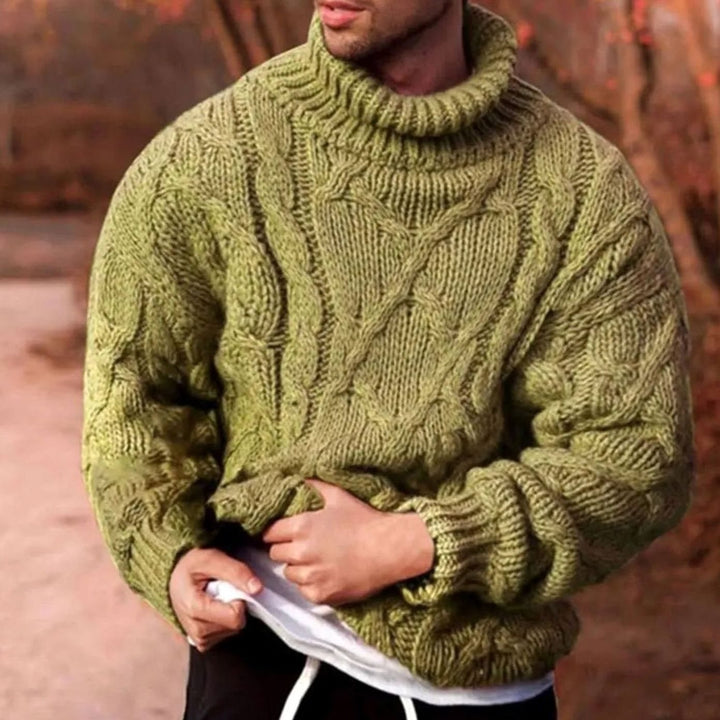 Roland | Men's Cable Knit Roll Neck Jumper