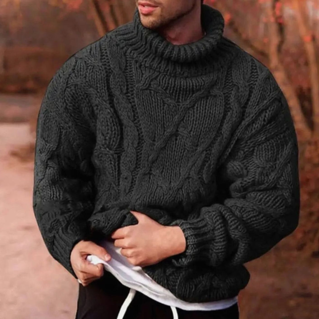 Roland | Men's Cable Knit Roll Neck Jumper