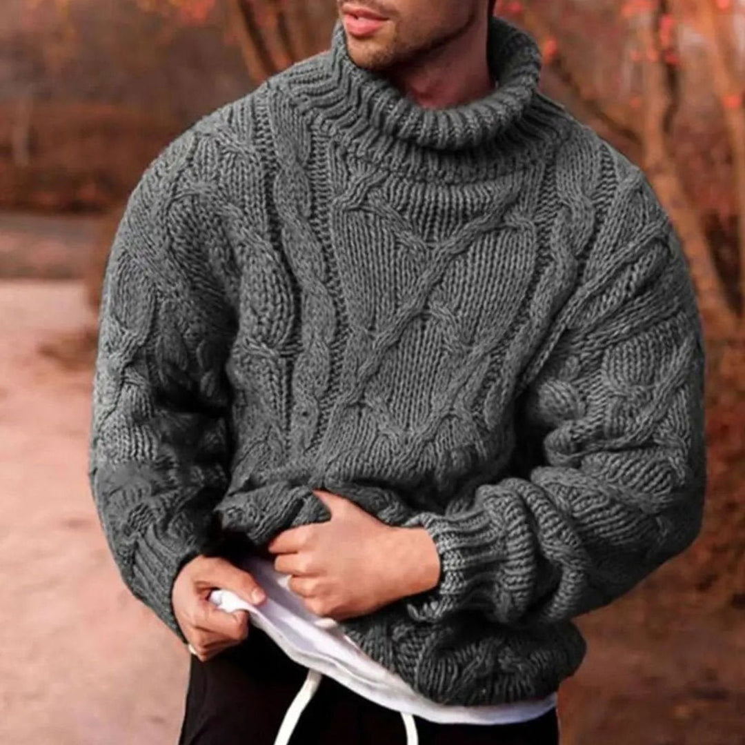 Roland | Men's Cable Knit Roll Neck Jumper