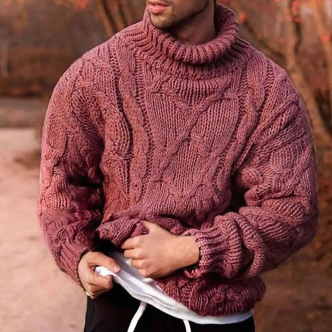Roland | Men's Cable Knit Roll Neck Jumper