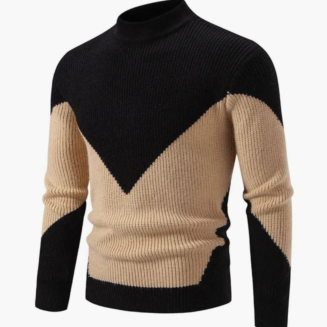 Chester | Men's Geometric Mock Neck Knit Jumper