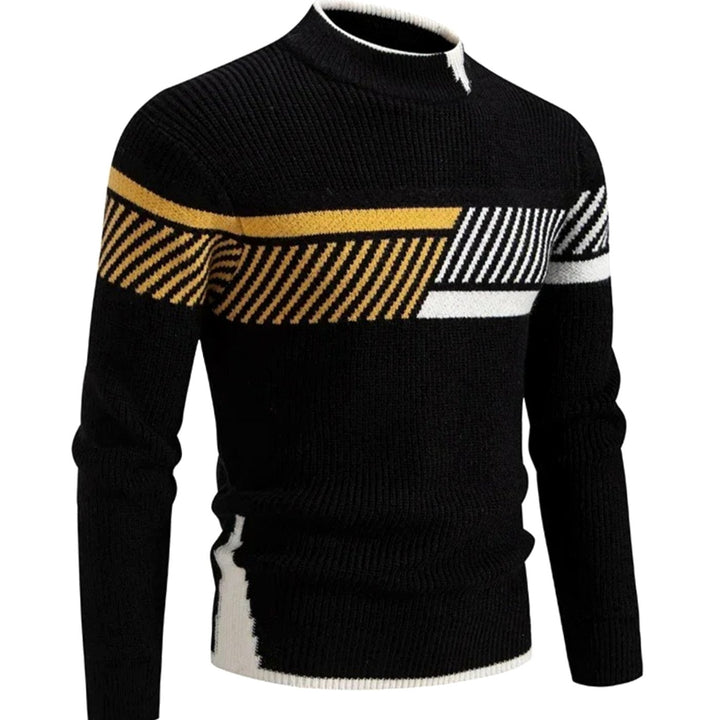 Chester | Men's Geometric Mock Neck Knit Jumper
