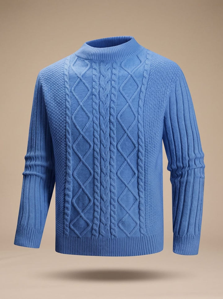 Emrys | Men's Cable Knit Mock Neck Jumper