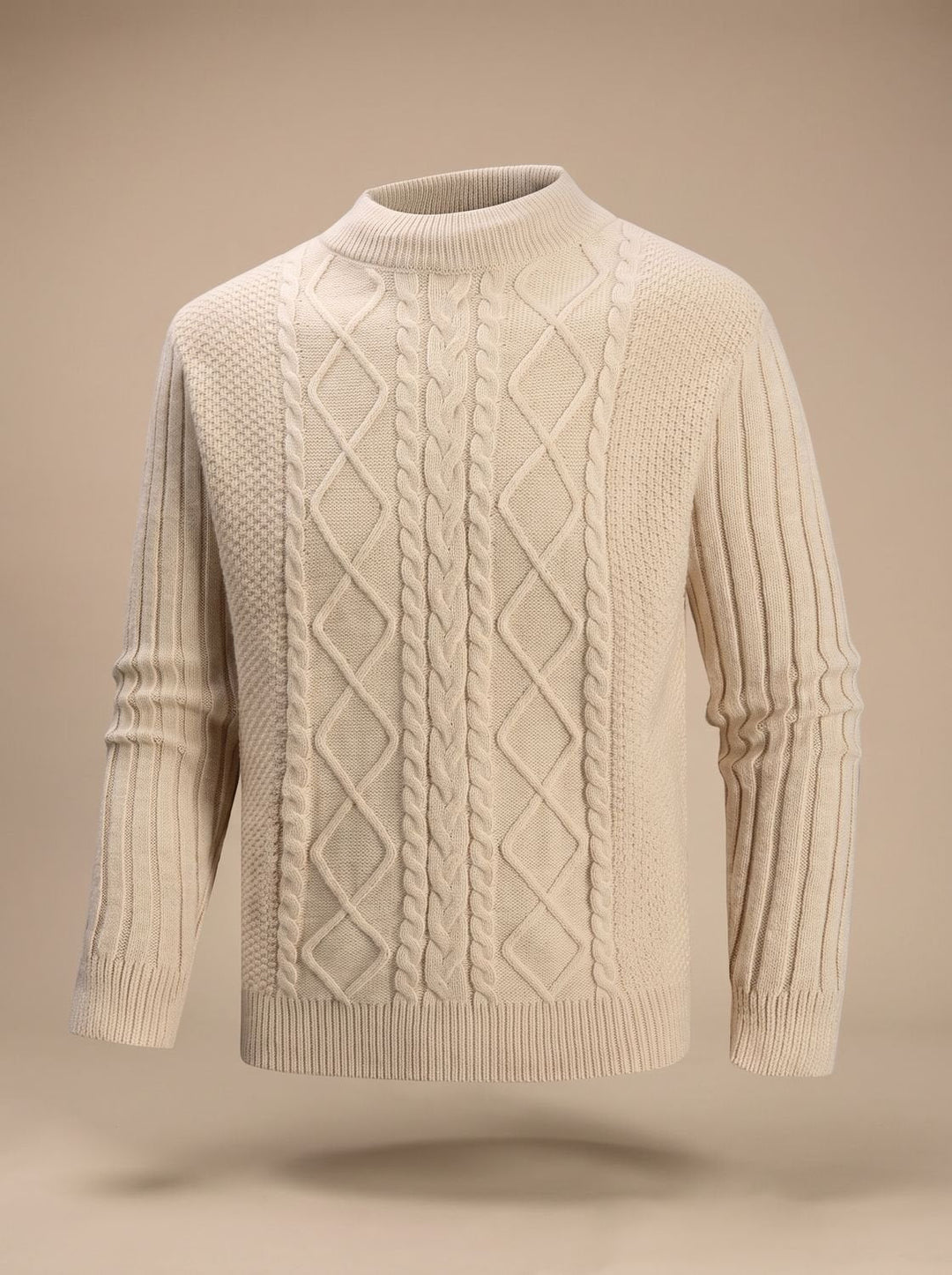 Emrys | Men's Cable Knit Mock Neck Jumper
