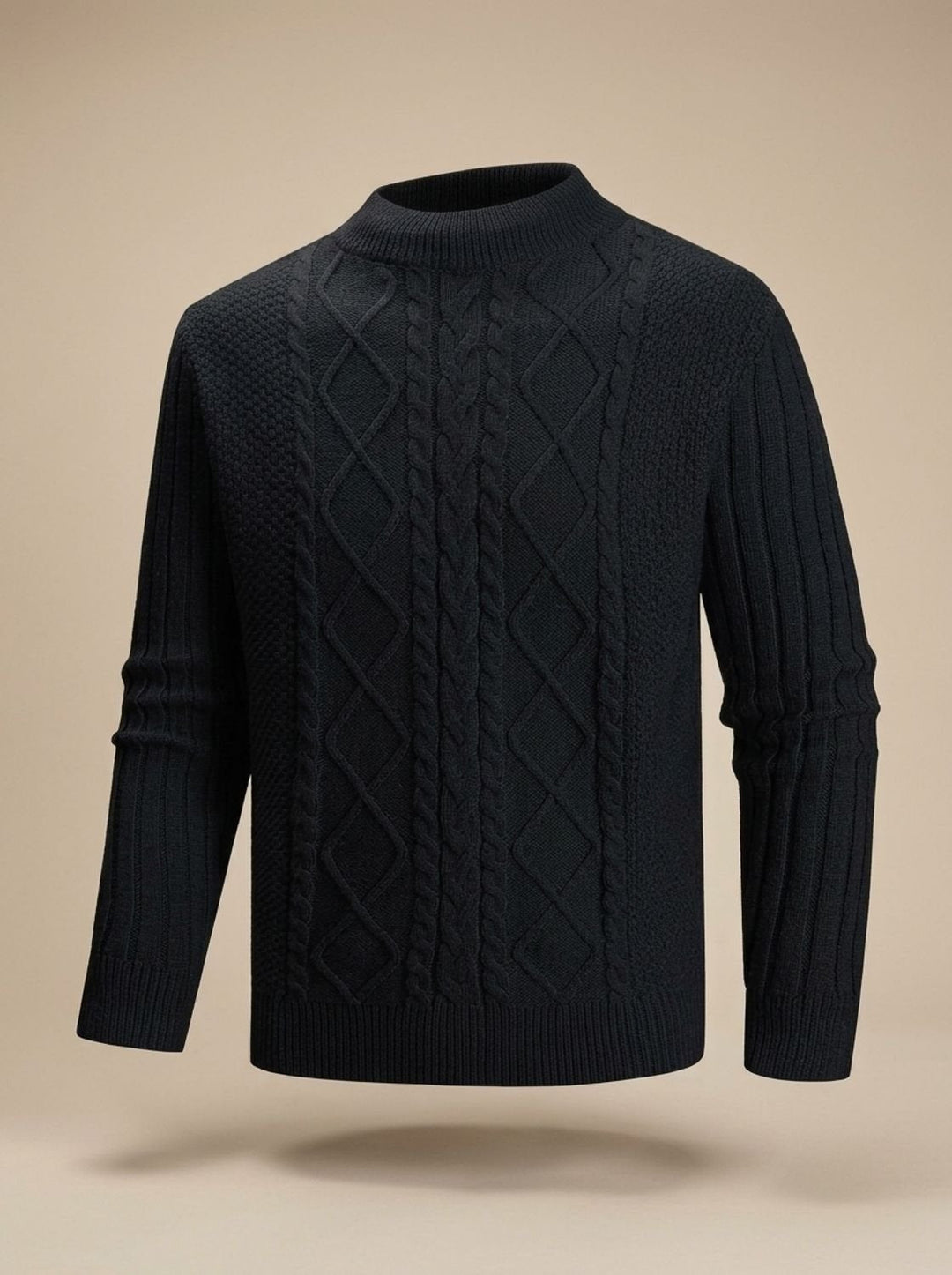 Emrys | Men's Cable Knit Mock Neck Jumper