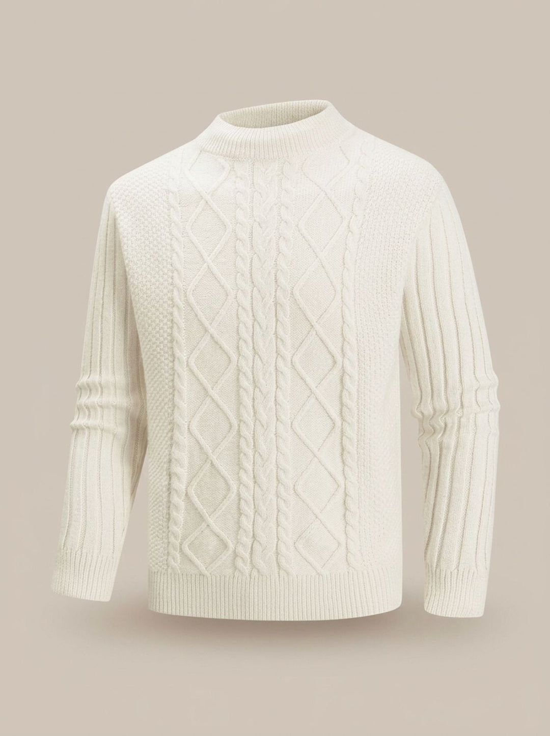 Emrys | Men's Cable Knit Mock Neck Jumper