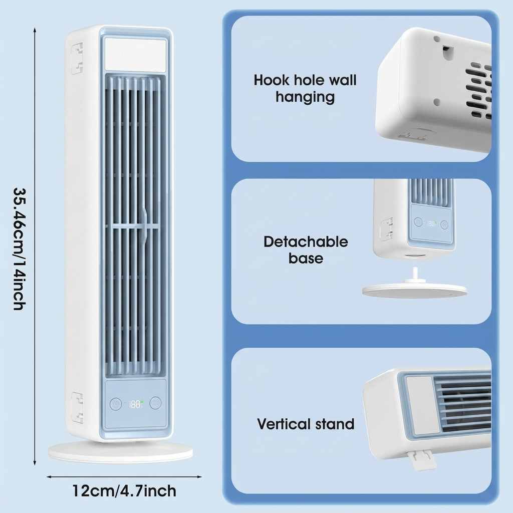 Bladeless Cooling Fan Rechargeable Remote Control