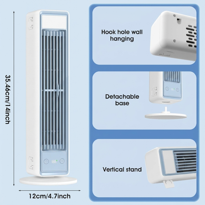 Bladeless Cooling Fan Rechargeable Remote Control