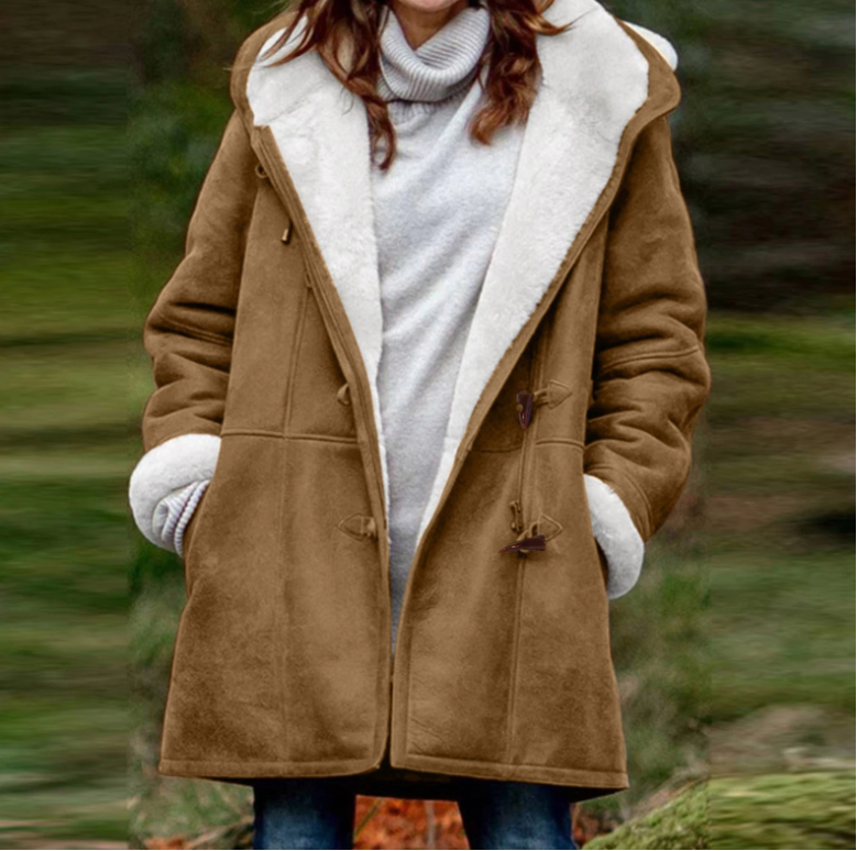 Iris | Women's Sherpa-Lined Hooded Duffle Coat