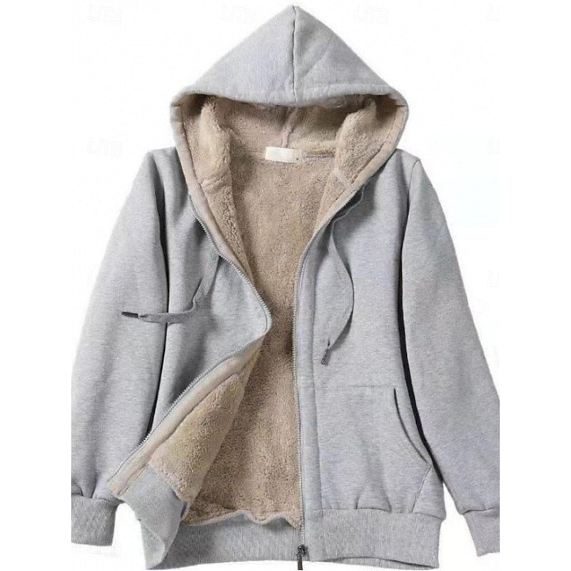 Leanne | Women's Fleece-Lined Zip-Up Hooded Jacket