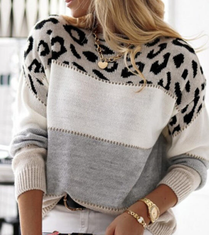 Monica | Women's Leopard Print Knit Jumper