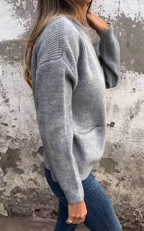 June | Women's Relaxed Fit Zip-Up Knit Cardigan