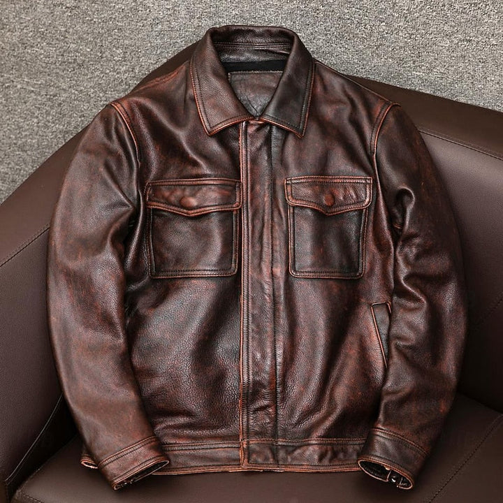 Keir | Men's Classic Zip-Up Biker Jacket