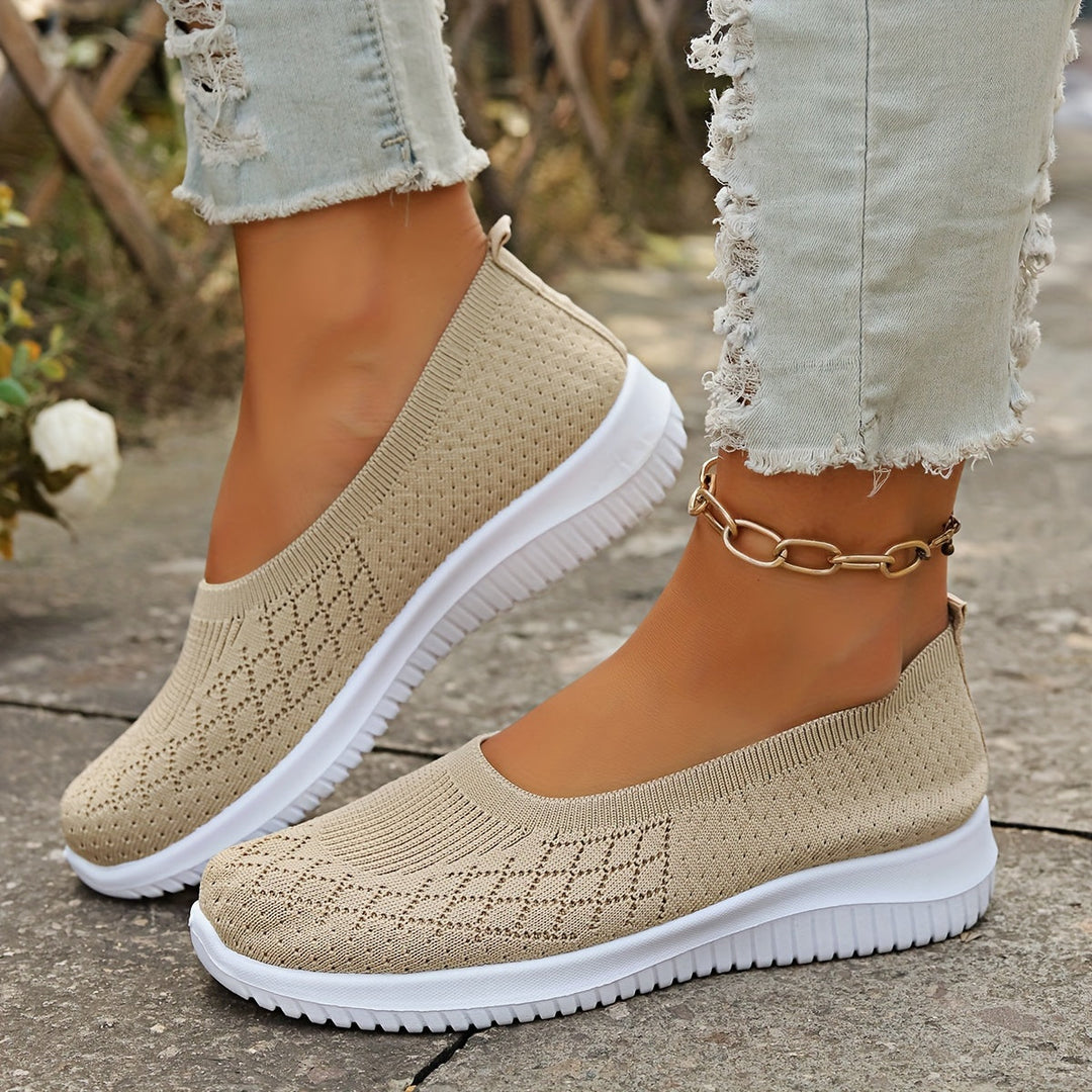 Women's Orthopedic Slip On Sneakers Knit Upper Round Toe