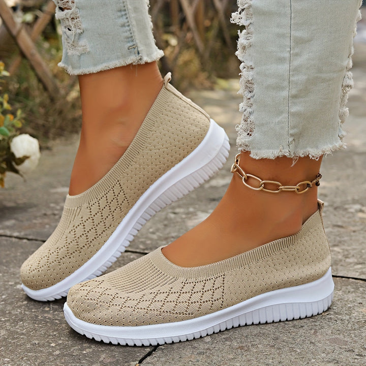 Women's Orthopedic Slip On Sneakers Knit Upper Round Toe