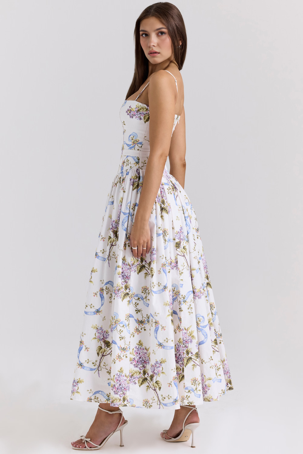 Women's Floral Pleated Maxi Dress