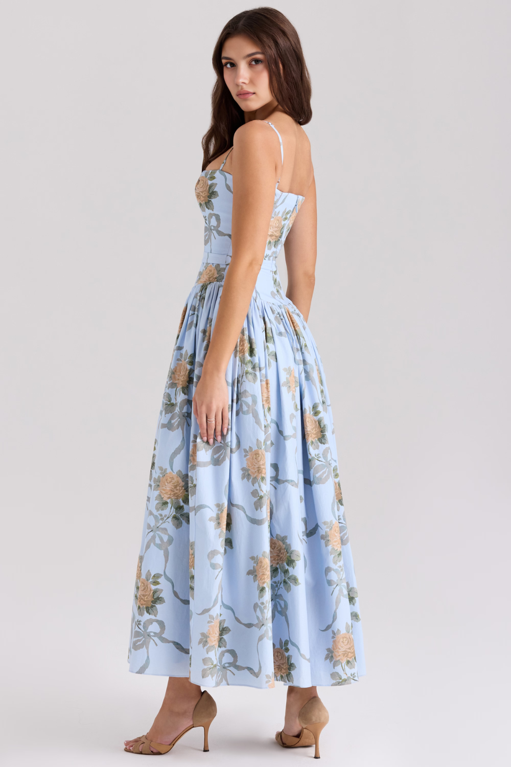 Women's Floral Pleated Maxi Dress