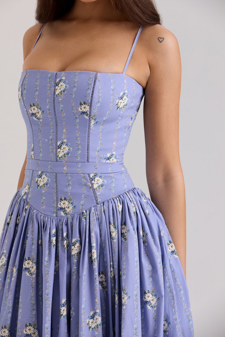 Women's Floral Pleated Maxi Dress
