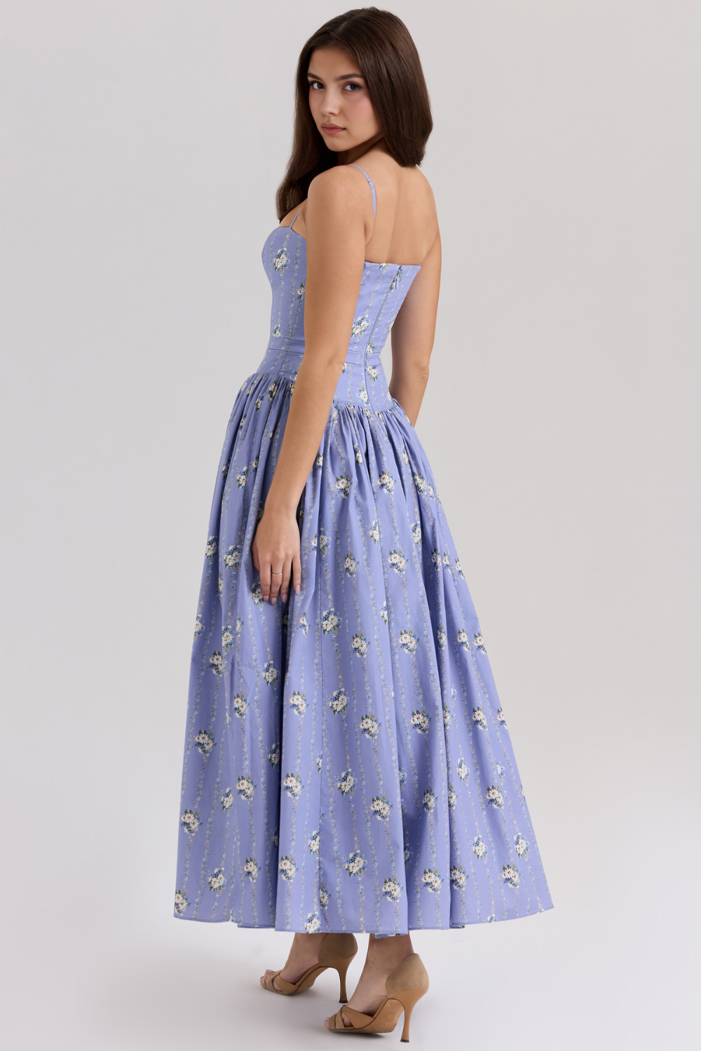 Women's Floral Pleated Maxi Dress