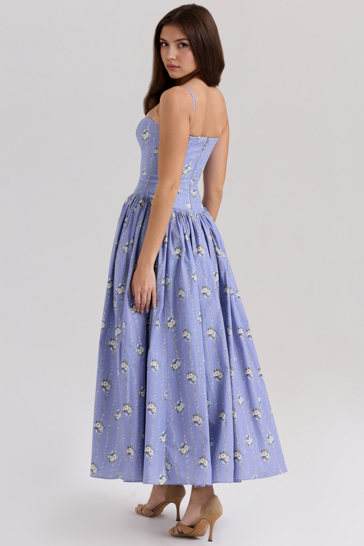 Women's Floral Pleated Maxi Dress