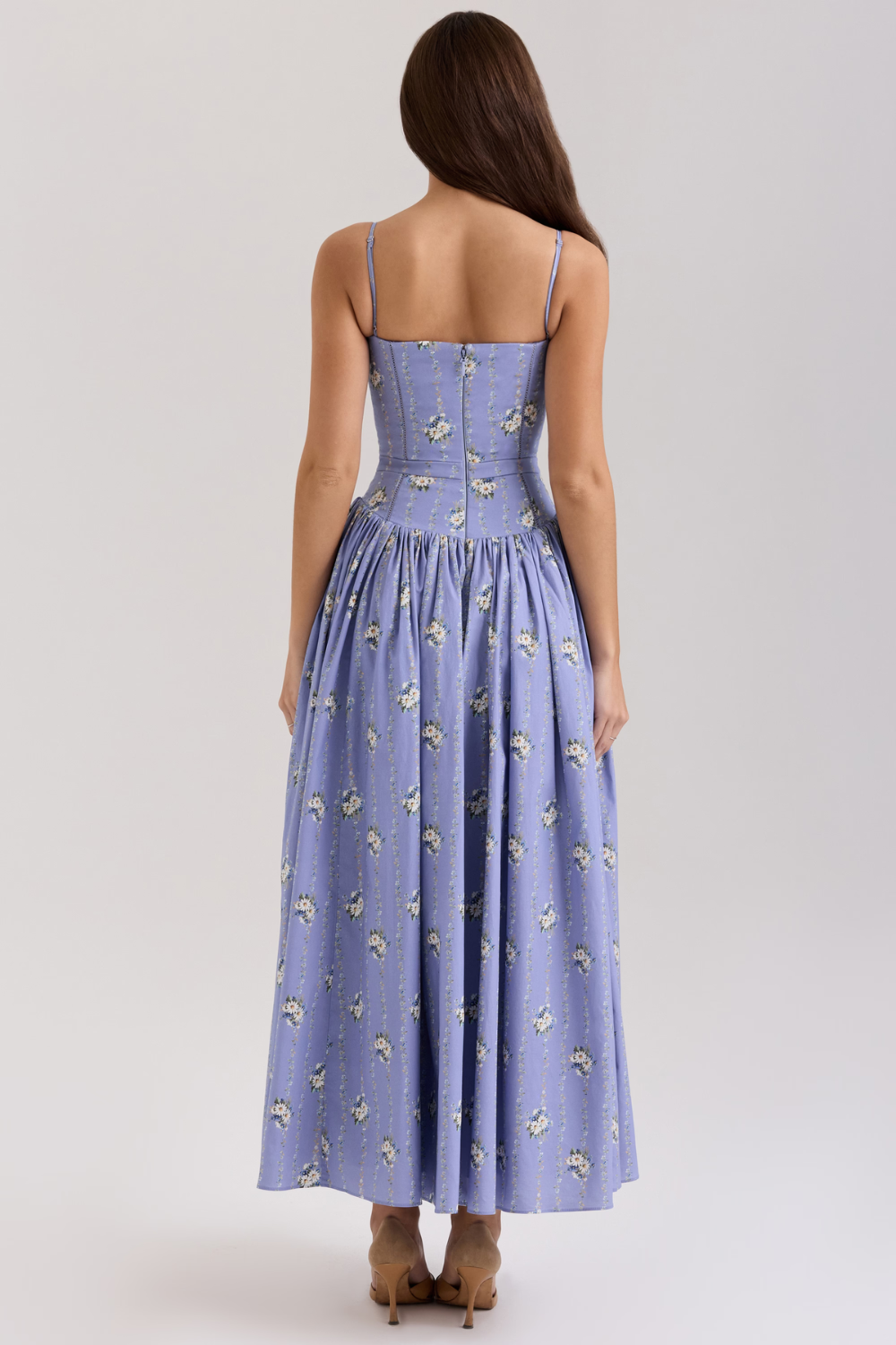 Women's Floral Pleated Maxi Dress