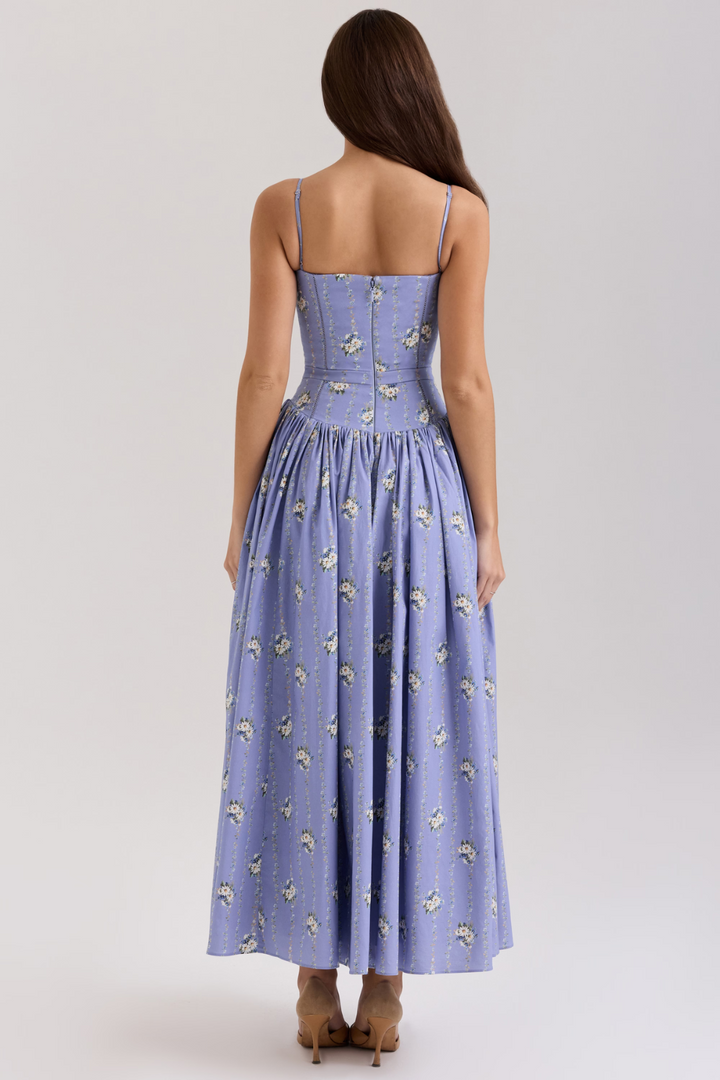 Women's Floral Pleated Maxi Dress