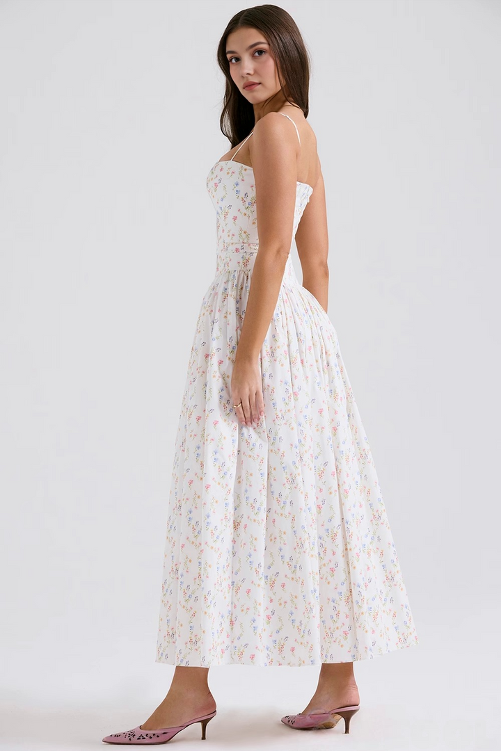 Women's Floral Pleated Maxi Dress