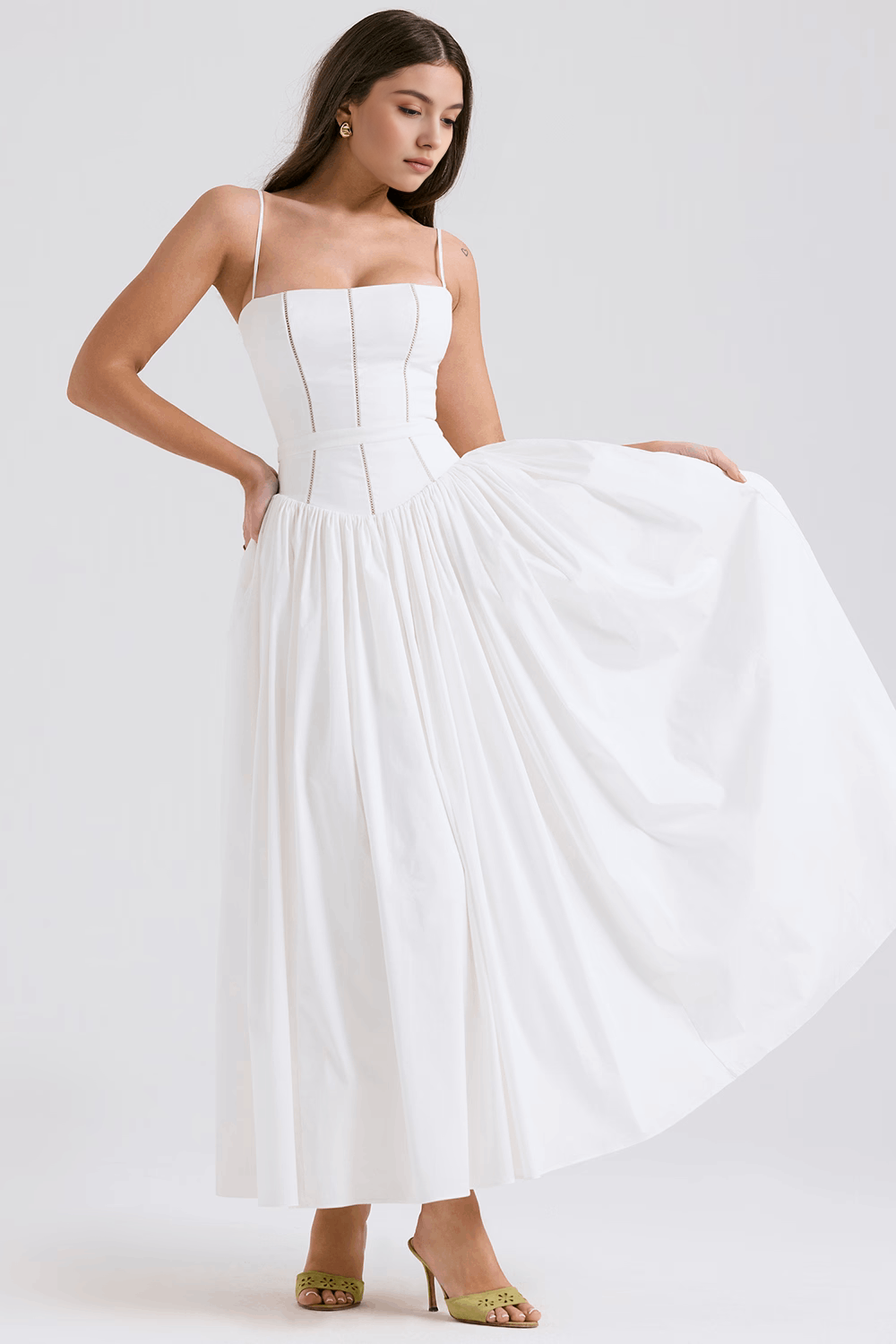 Women's Floral Pleated Maxi Dress