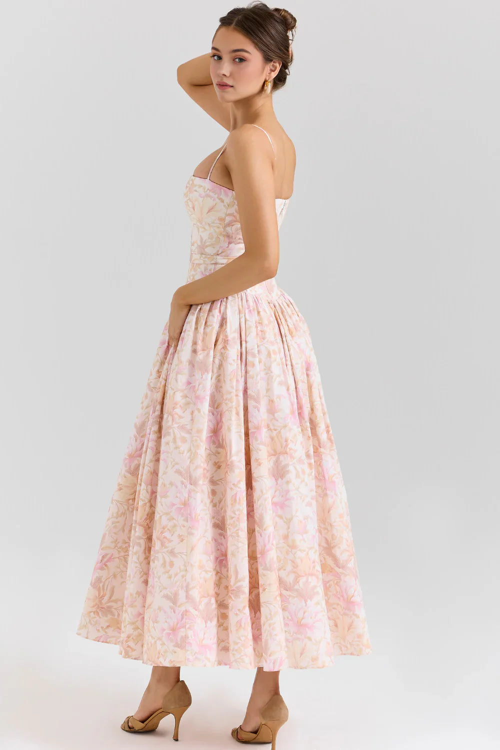 Women's Floral Pleated Maxi Dress