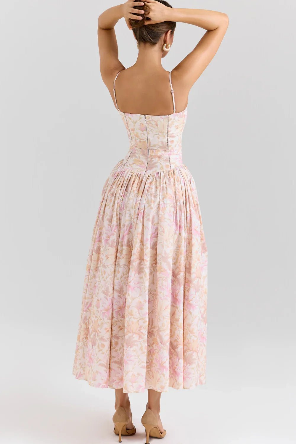 Women's Floral Pleated Maxi Dress