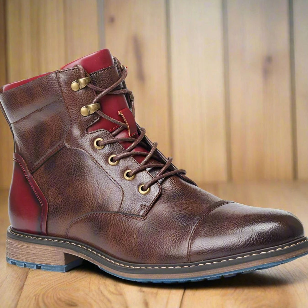 Lennox | Men's Leather Cap-Toe Lace-Up Ankle Boots