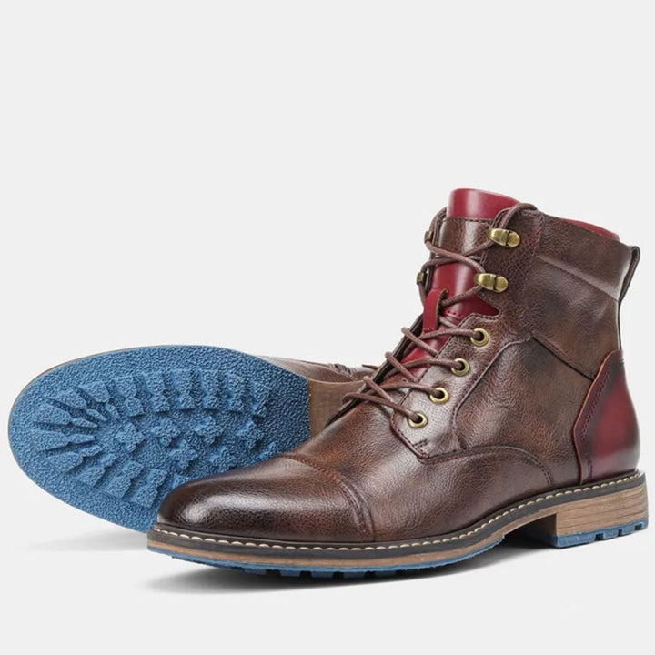 Lennox | Men's Leather Cap-Toe Lace-Up Ankle Boots