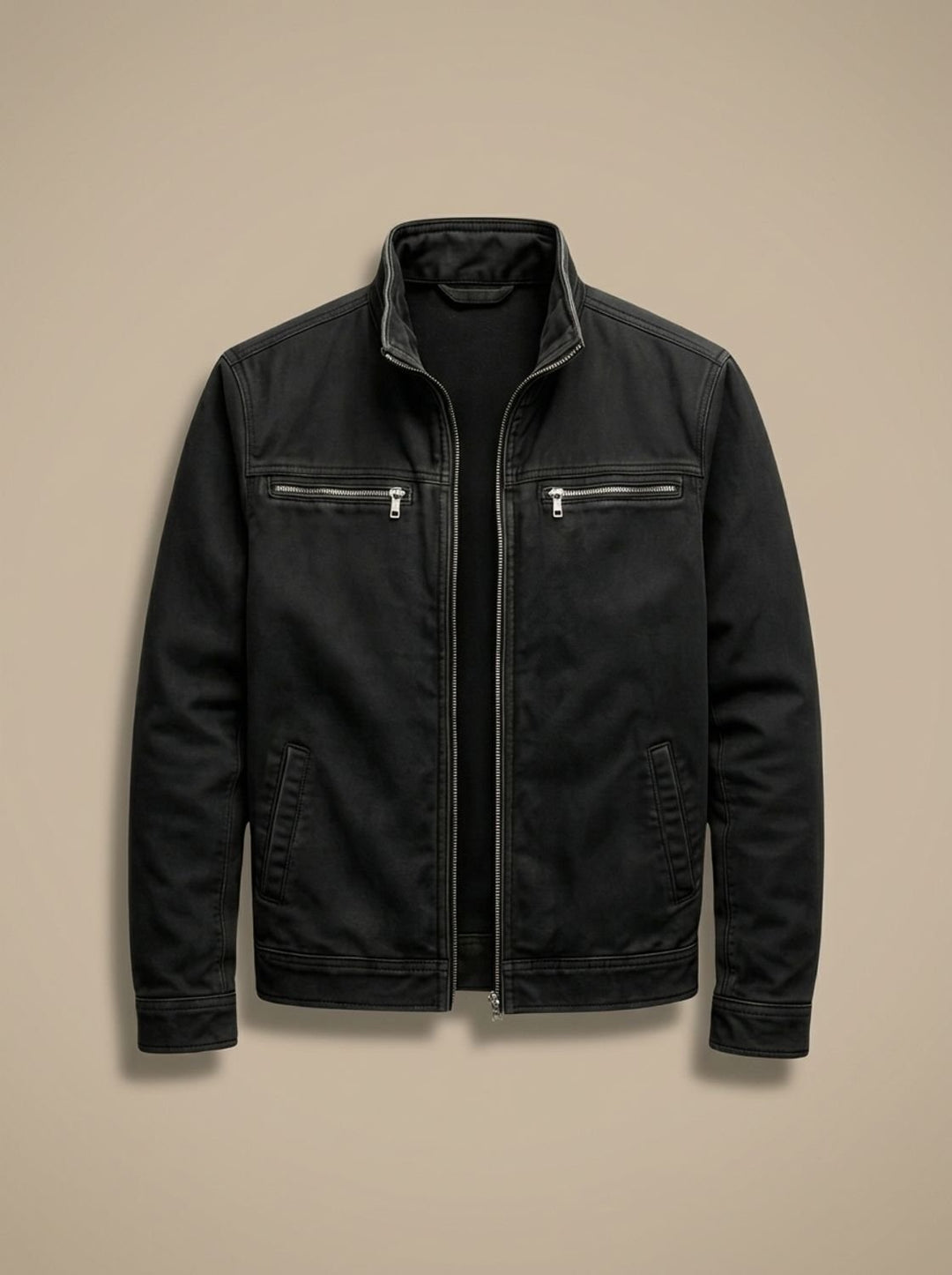 Gethin | Men's Cotton Stand Collar Multi-Pocket Zip-Up Jacket