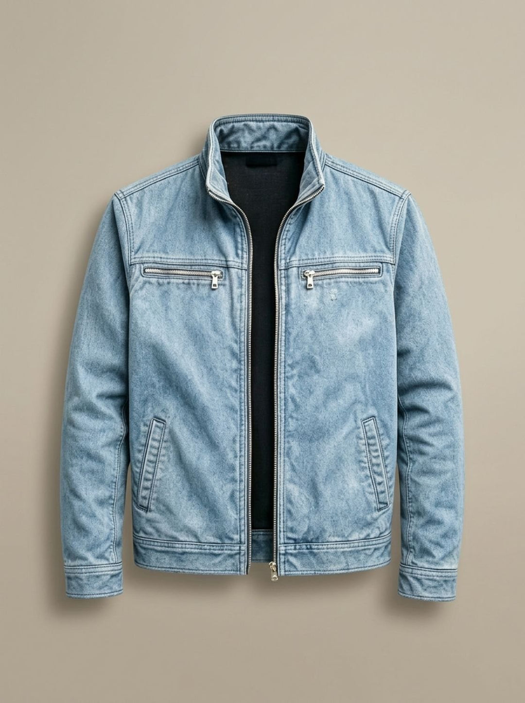 Gethin | Men's Cotton Stand Collar Multi-Pocket Zip-Up Jacket