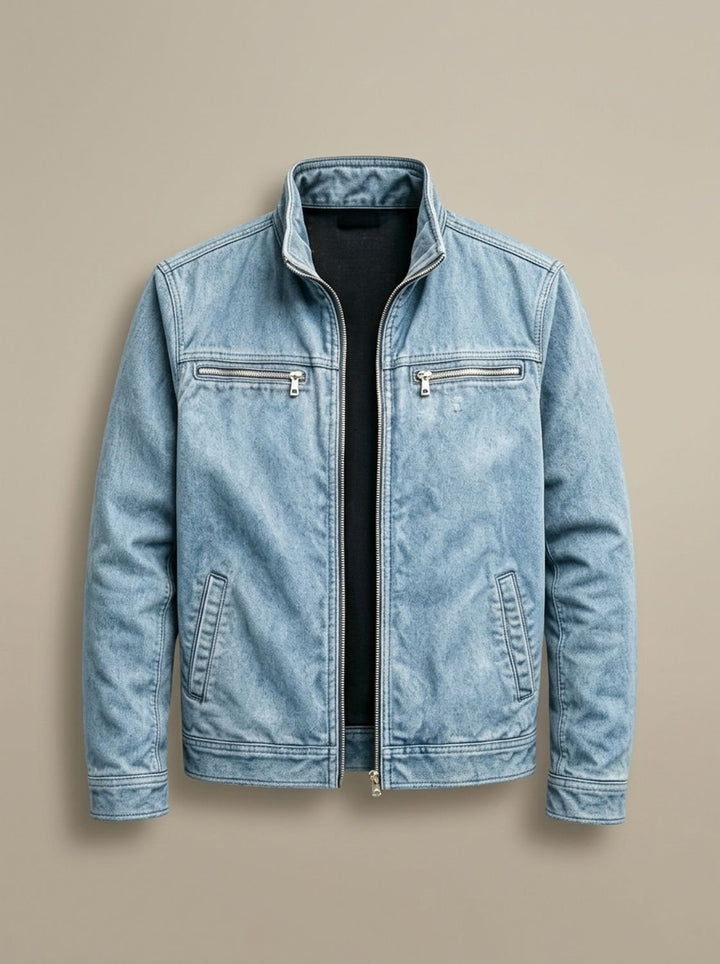 Gethin | Men's Cotton Stand Collar Multi-Pocket Zip-Up Jacket