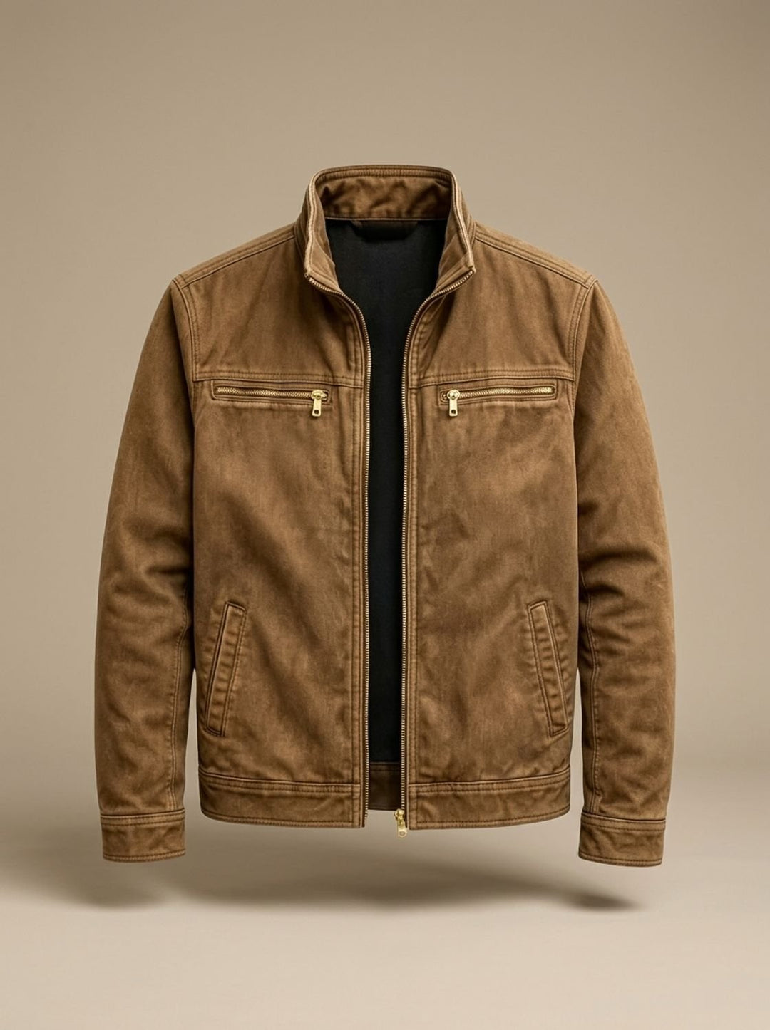 Gethin | Men's Cotton Stand Collar Multi-Pocket Zip-Up Jacket