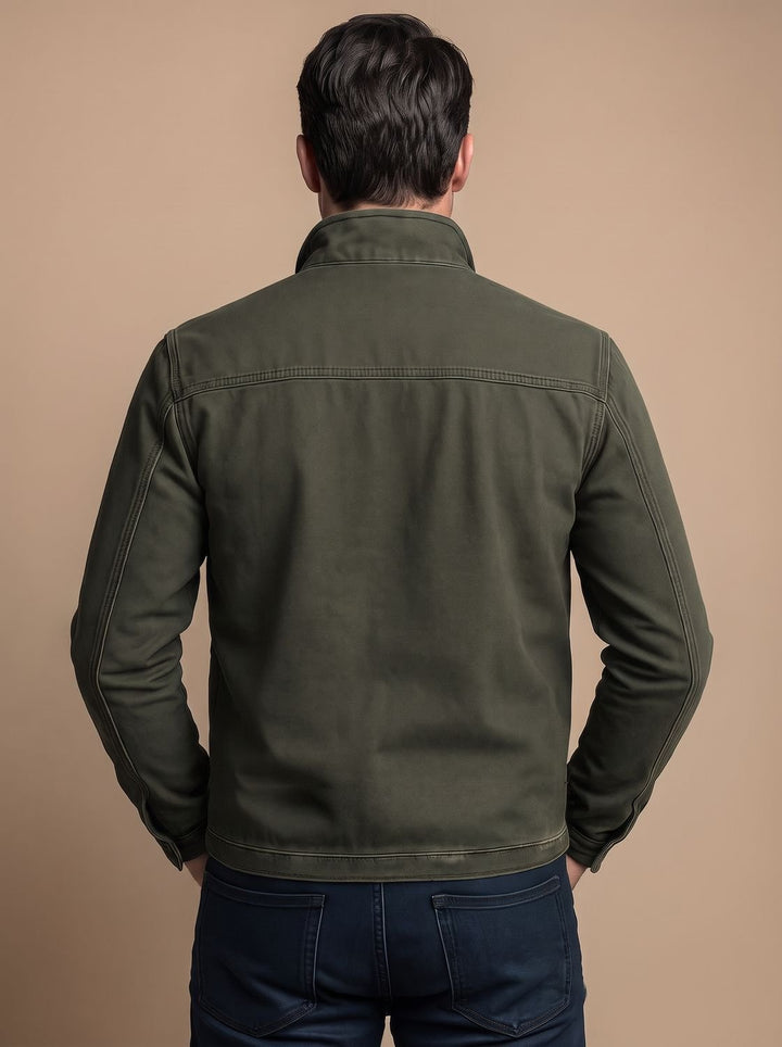Gethin | Men's Cotton Stand Collar Multi-Pocket Zip-Up Jacket