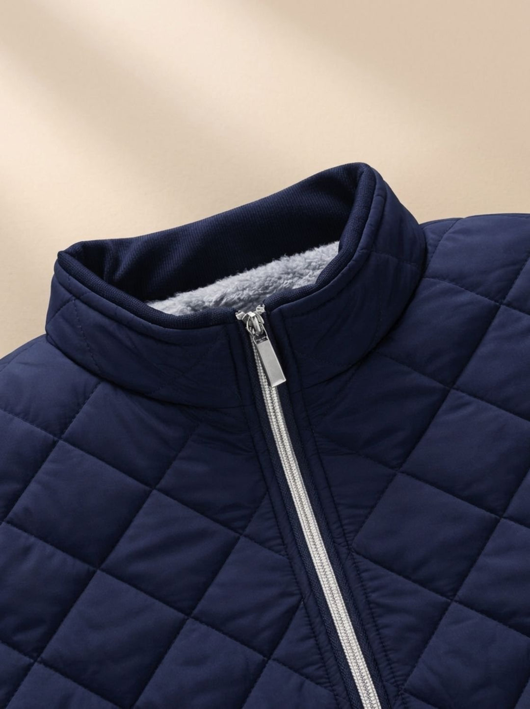Rhys | Men's Diamond-Quilted Fleece-Lined Zip-Up Winter Jacket
