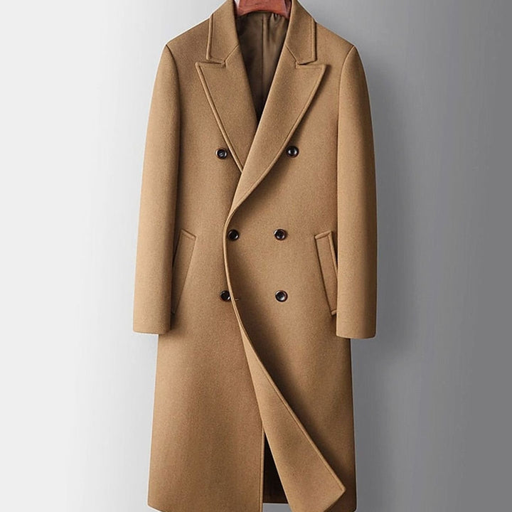 Taliesin | Men's Long Tailored Double-Breasted Wool Overcoat