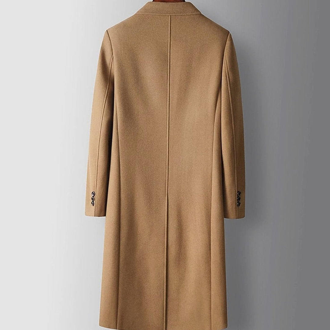 Taliesin | Men's Long Tailored Double-Breasted Wool Overcoat