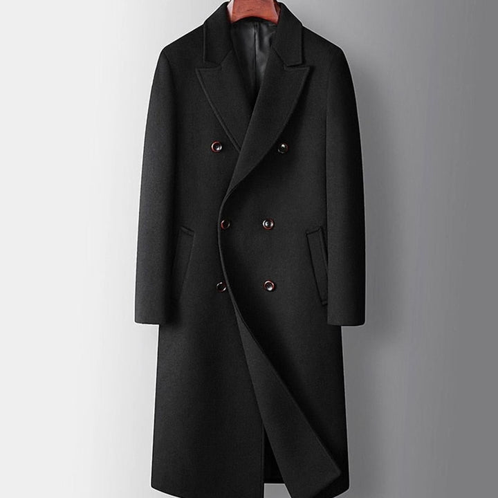 Taliesin | Men's Long Tailored Double-Breasted Wool Overcoat