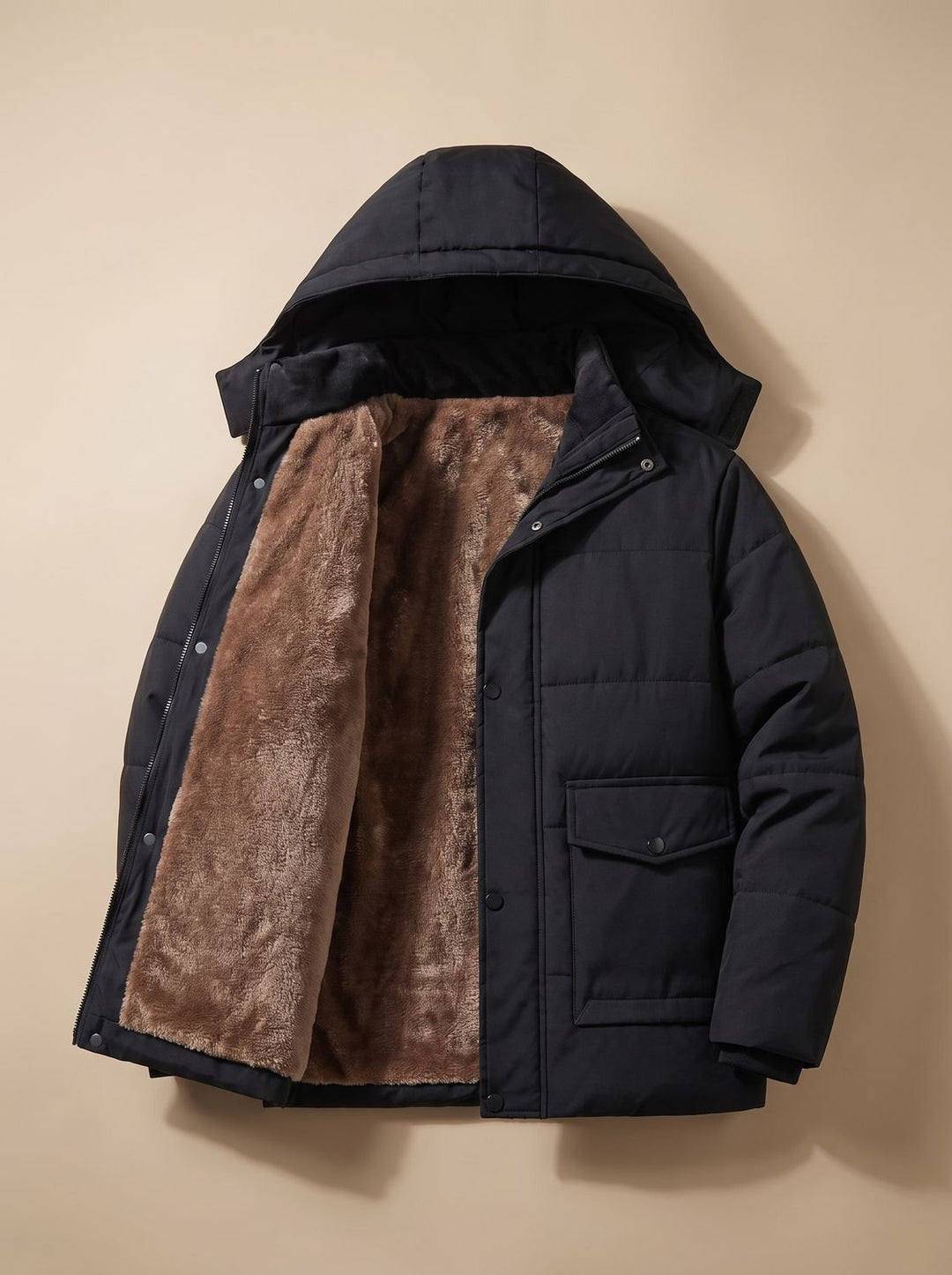 Alban | Men's Fleece-Lined Hooded Quilted Puffer Jacket