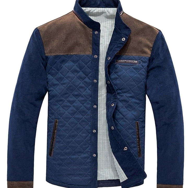 Griffith | Men's Colour Block Quilted Stand Collar Jacket