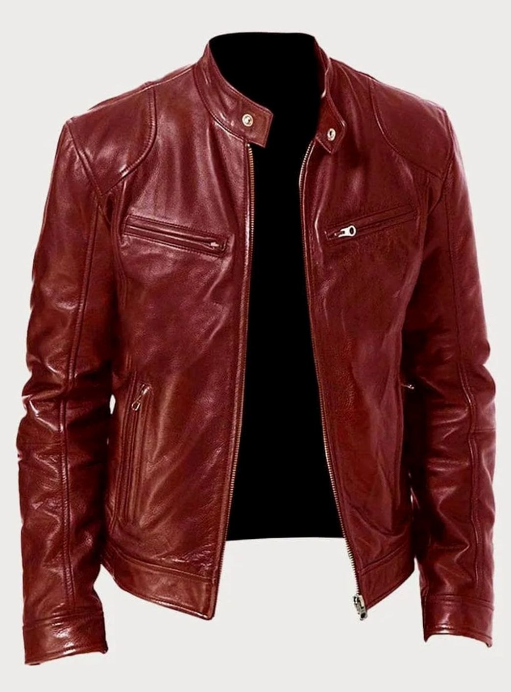 Charlie | Men's Slim Fit Leather Biker Jacket