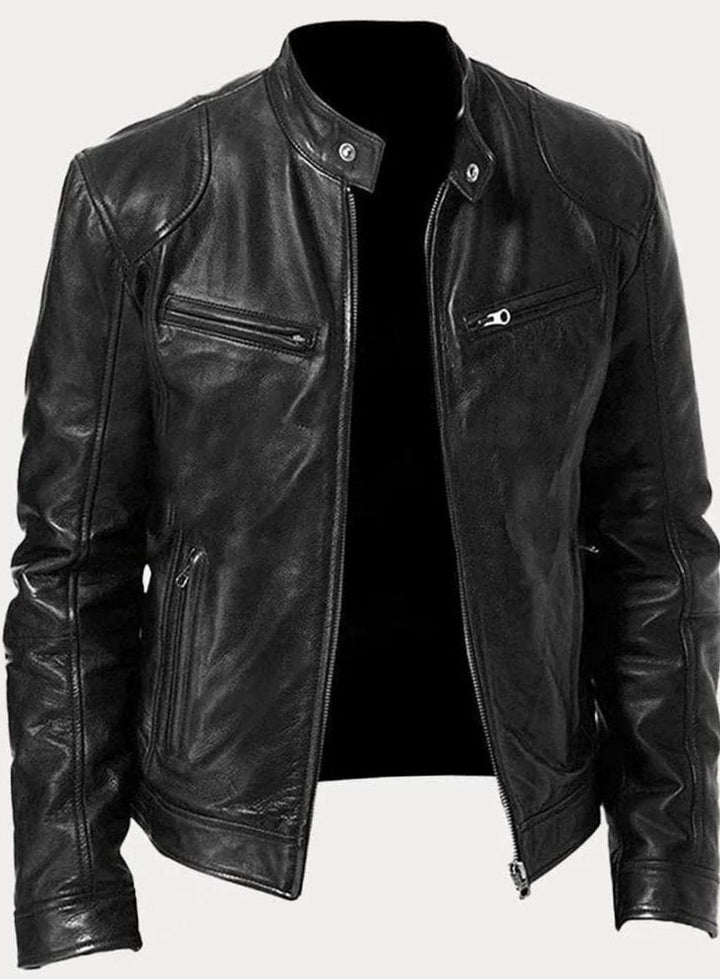 Charlie | Men's Slim Fit Leather Biker Jacket