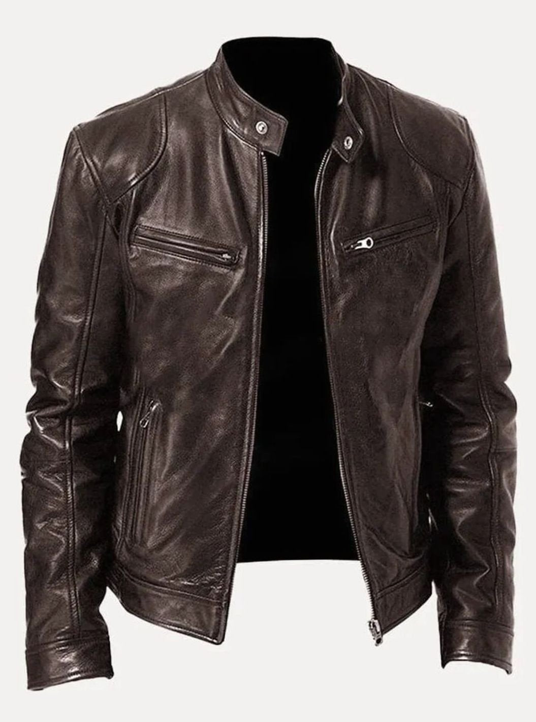 Charlie | Men's Slim Fit Leather Biker Jacket
